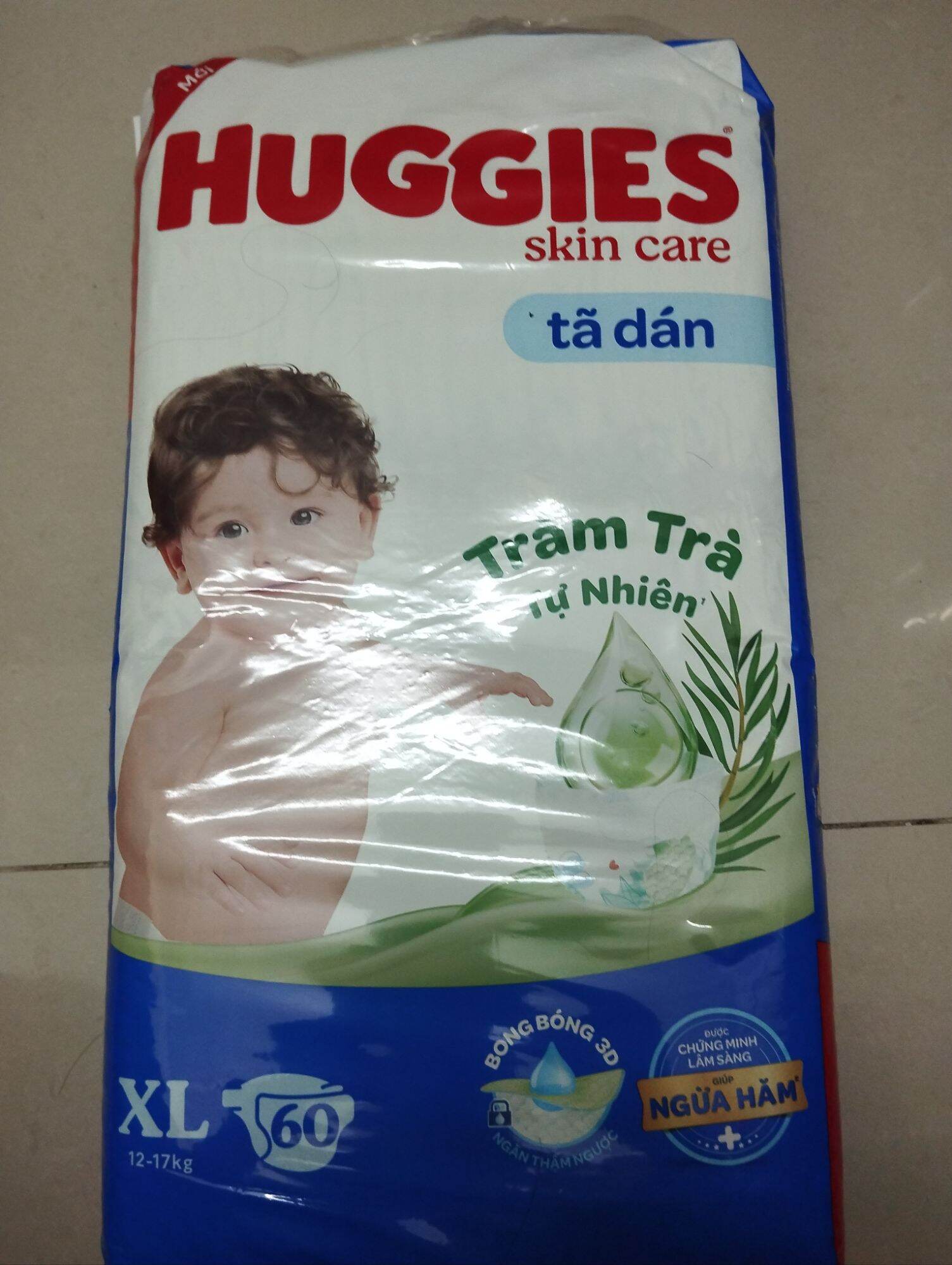 Tã dán Huggies Dry size XL 60 miếng (12 - 17kg)