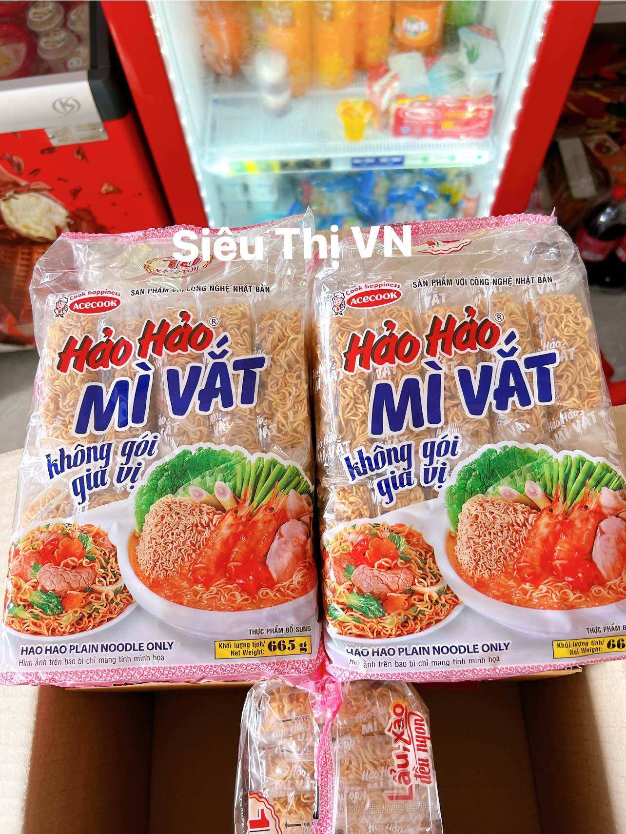 (Mới) Túi 10 Vắt Mì Hảo Hảo 665g Không Gia Vị ( Ăn Lẩu , Xào)