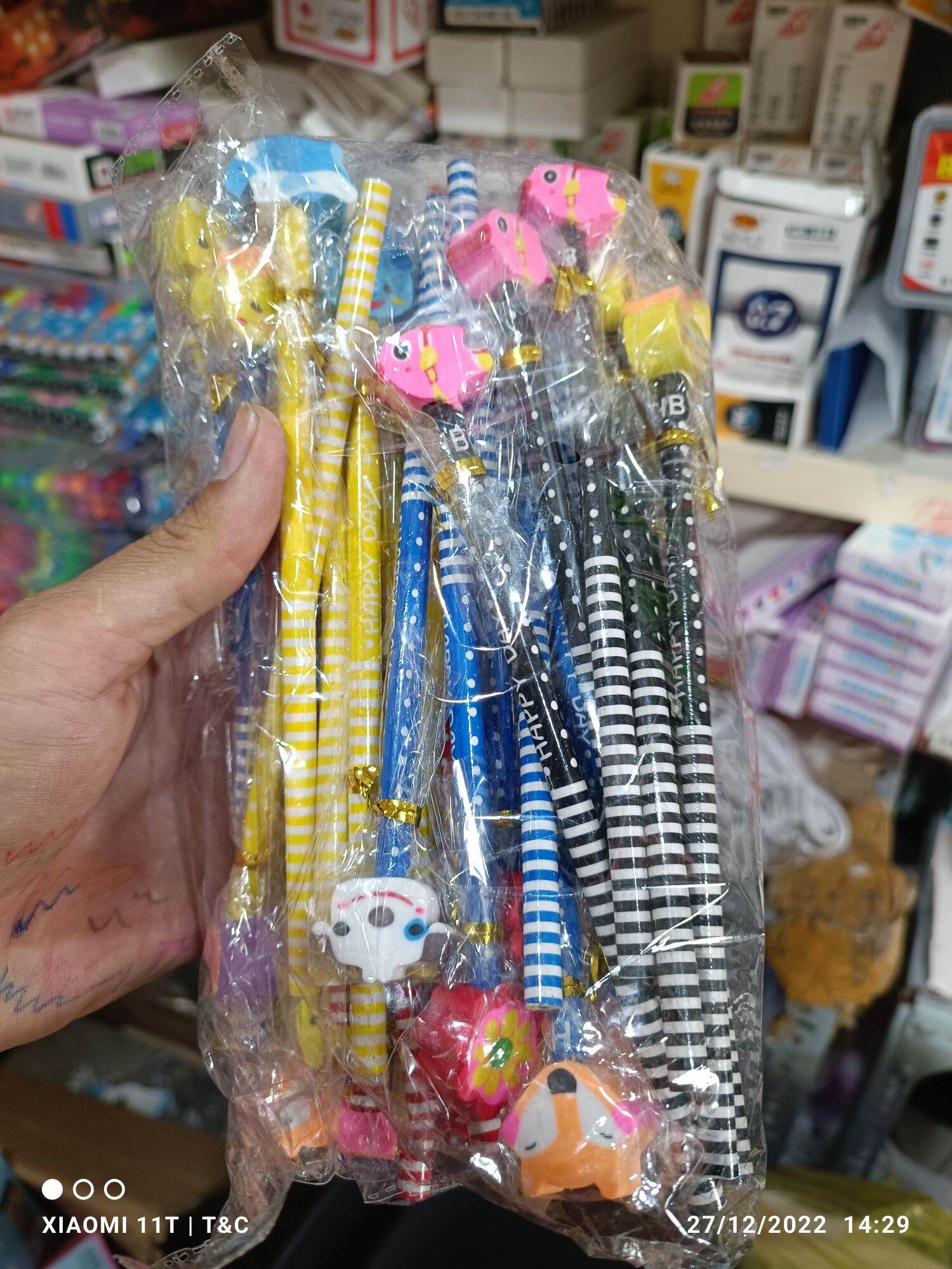 Set 10 bút chì kèm tẩy hình thú