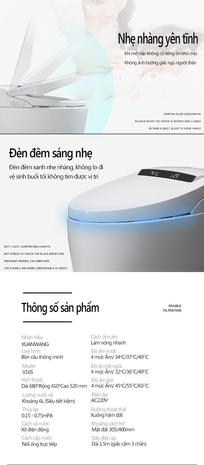 Bồn cầu thông minh nhập khẩu