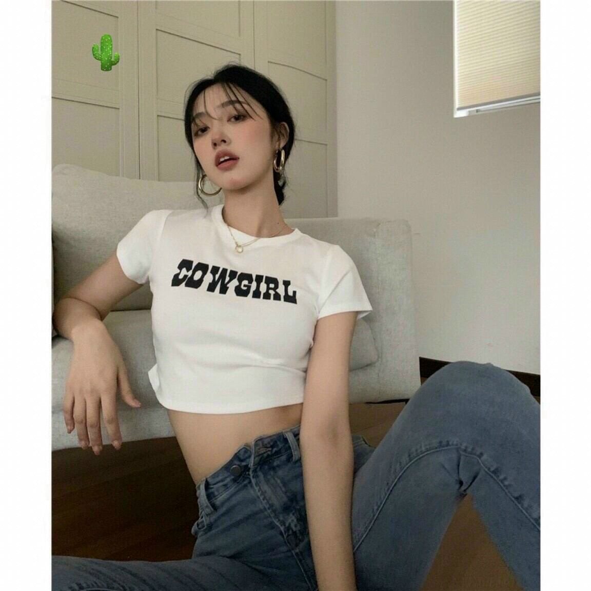 ÁO THUN IN CHỮ ÁO CROPTOP FORM 45KG(PC)