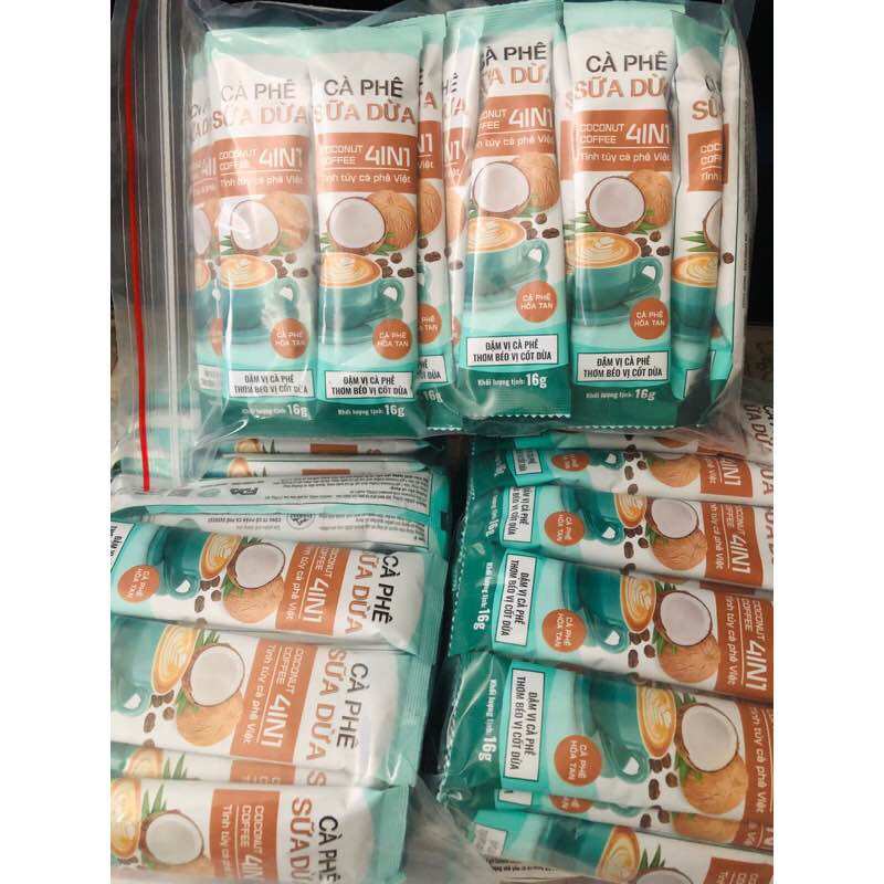 Túi 25 stick cà phê sữa dừa Coconut