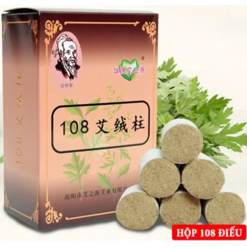 Hộp 108 viên ngải đoạn, nhang ngải cứu Tuệ Hải Đường, hương nhung ngải cứu