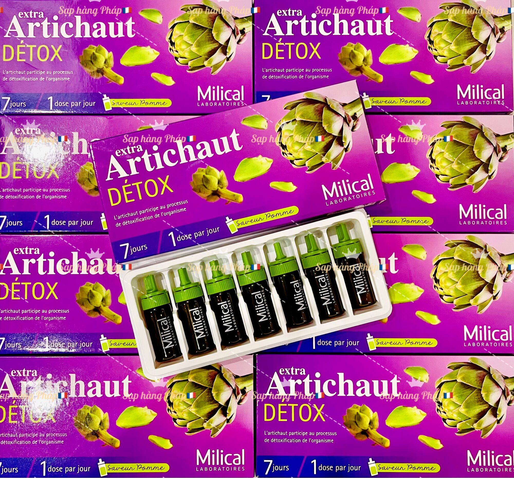 [BILL PHÁP] Detox Artichaut và đốt mỡ cam dứa Milical