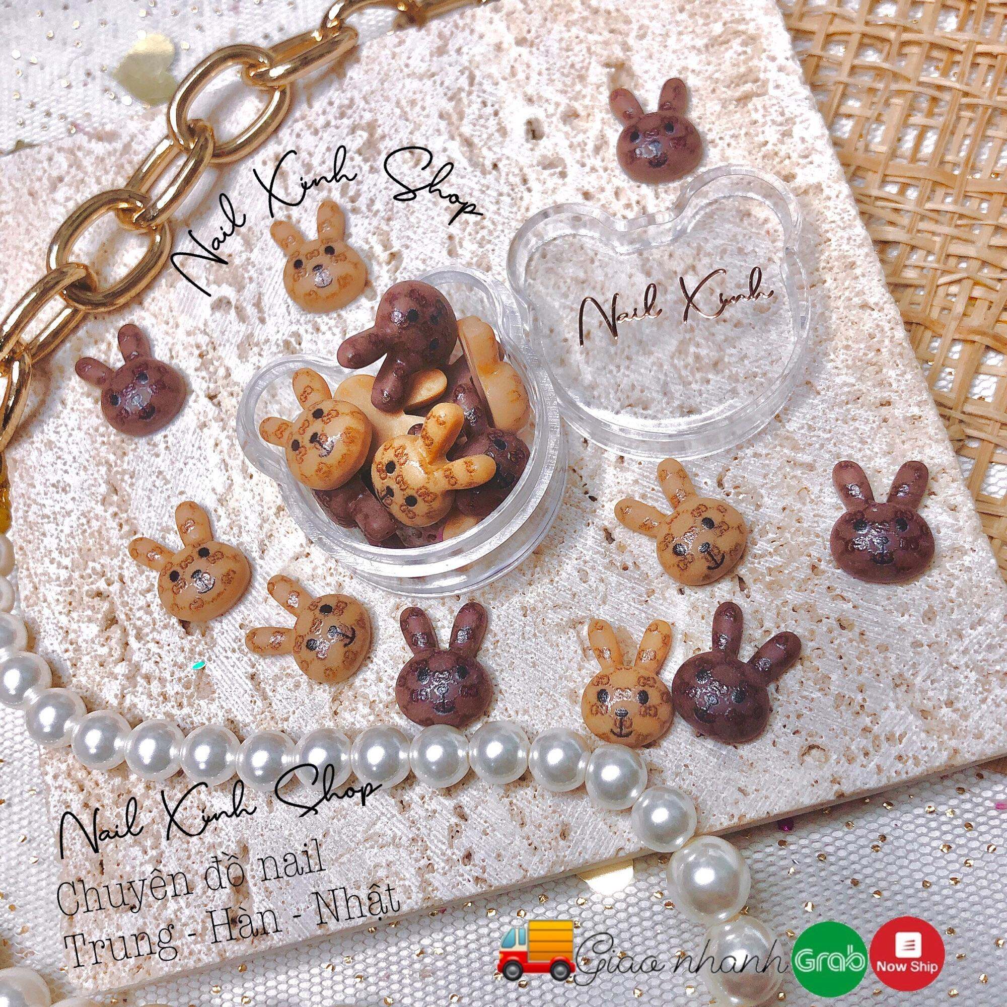 Charm gấu , thỏ , bò sữa ... cartoon trang trí nail nhiều phong cách