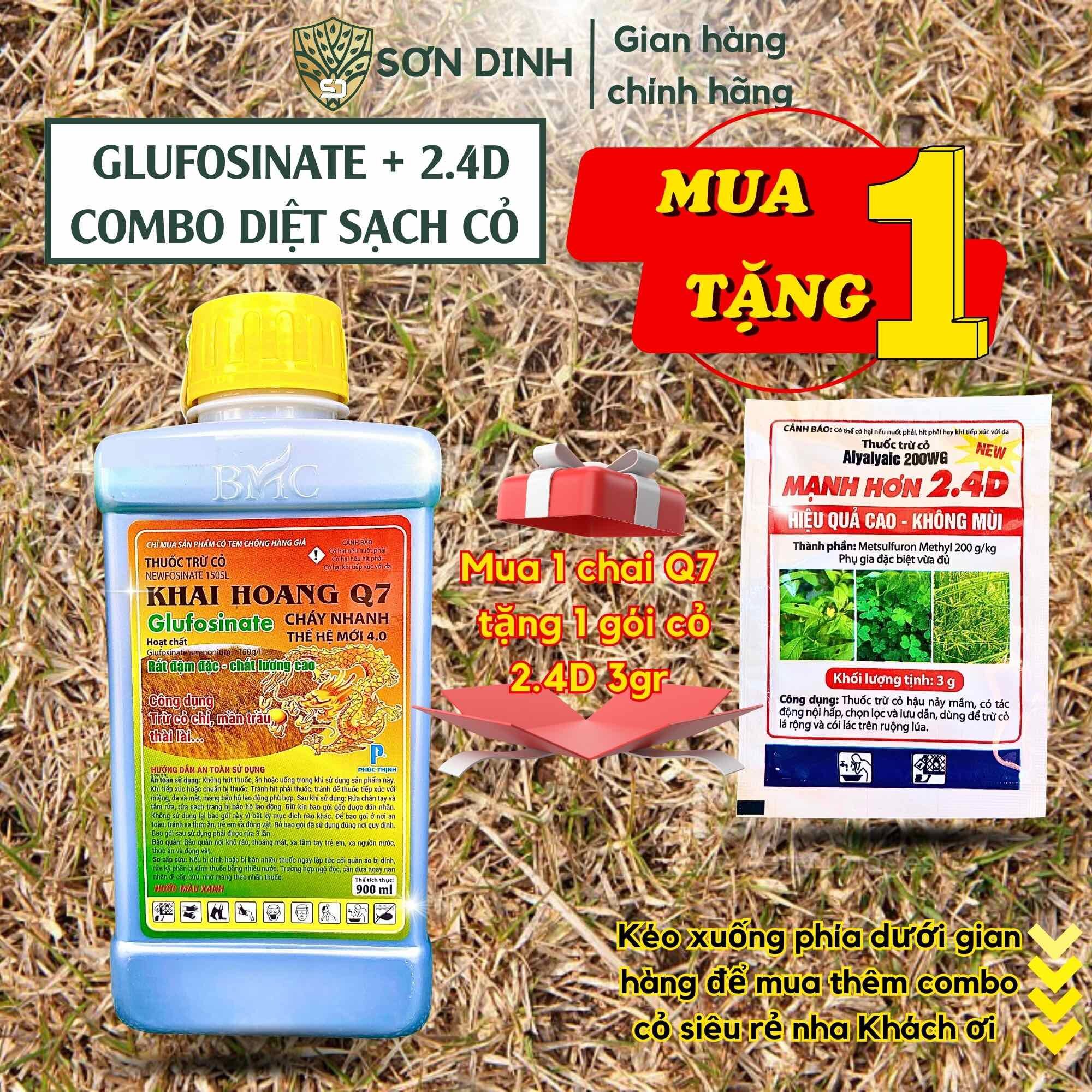 Cỏ Thuốc diệt cỏ Khai hoang Q7 có tem kiểm tra diệt tận gốc các loại cỏ đầy đủ giấy chứng nhận đủ điều kiện