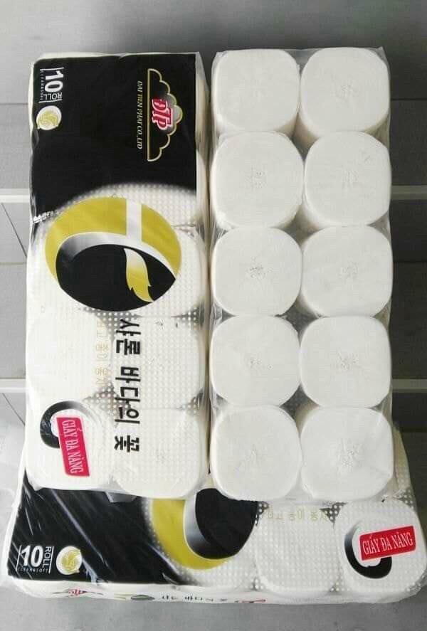Lốc 10 cuộn giấy vệ sinh Hoàng Long