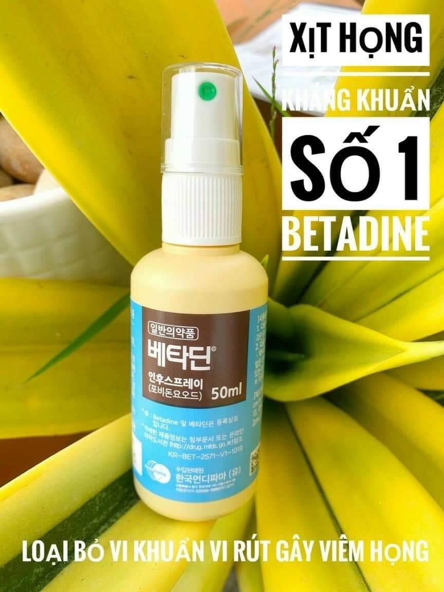 Xịt khuẩn Vòm Họng Betadine Hàn Quốc 50ml