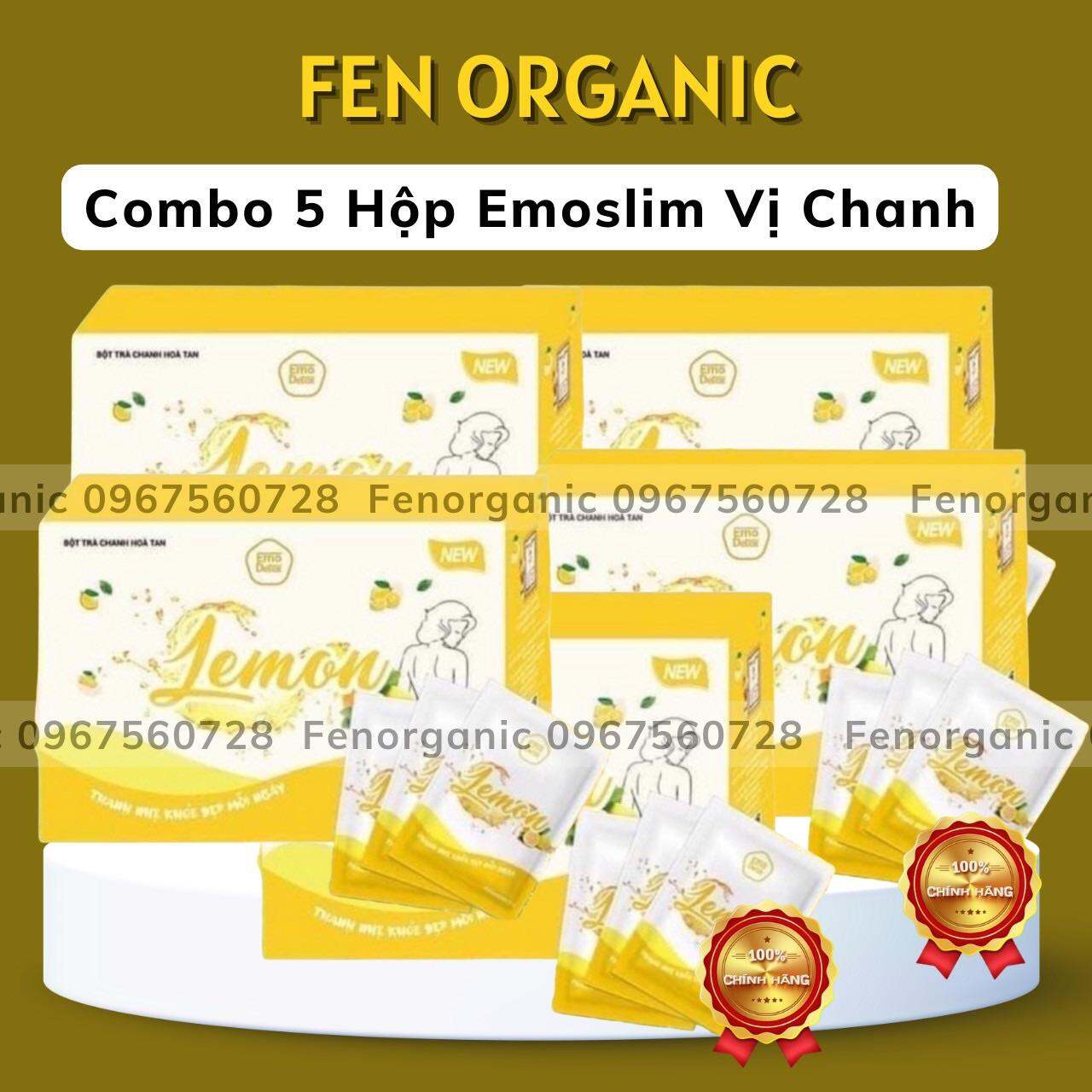 Combo 5 Hộp Emoslim Giảm Cân Vị Chanh Hoà Tan/ Giảm Cân Nhanh Hiệu Quả