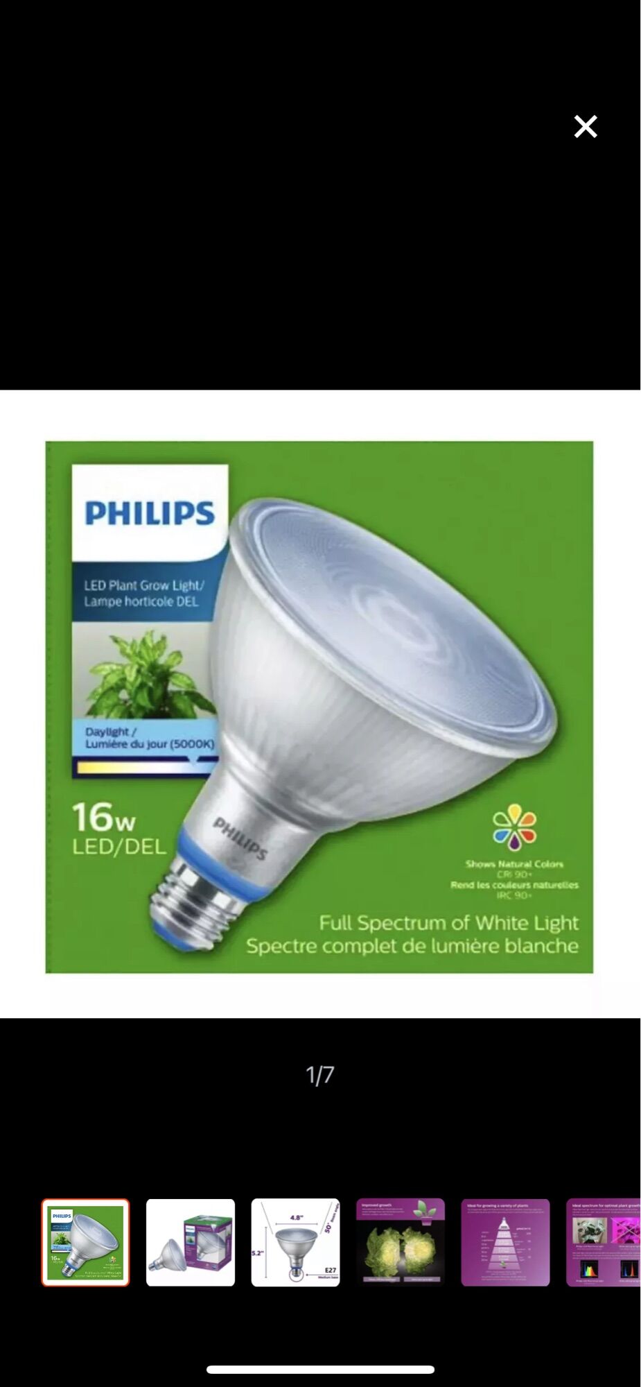 Đèn Led Chiếu Cây Philips Led Grow 16w Par38 E27