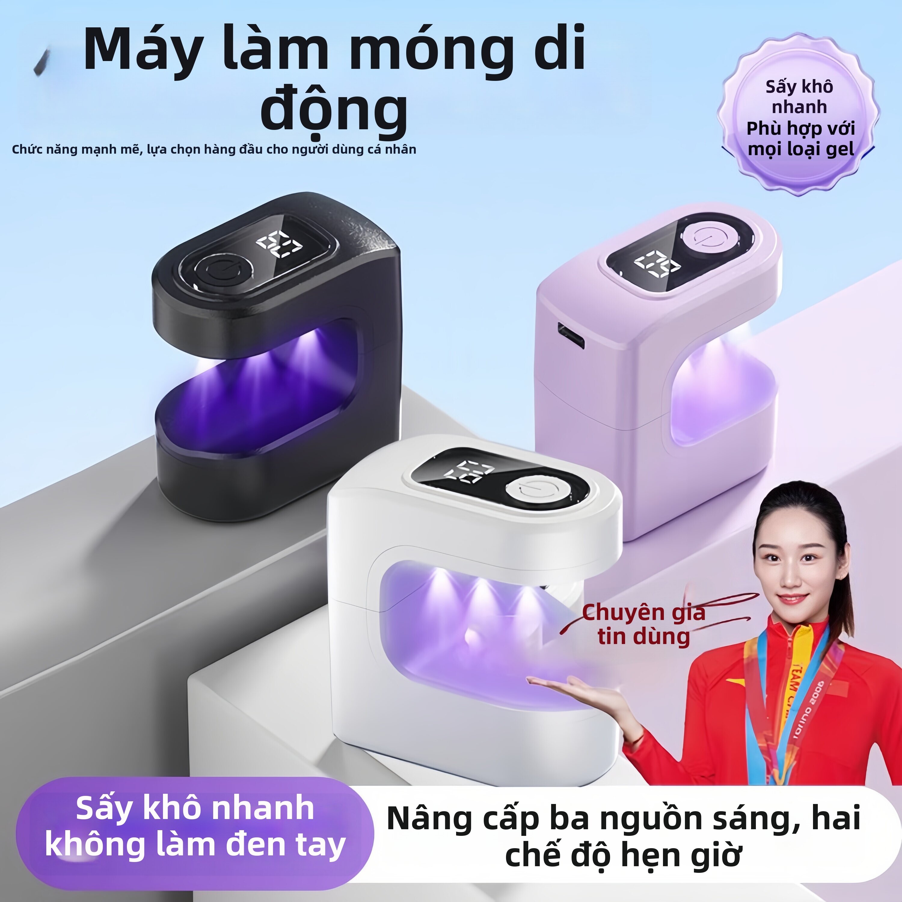 FEIZHUXIANSEN | Đèn Sấy Móng Tay Siêu Tốc Dạng Bàn Đặt Mới