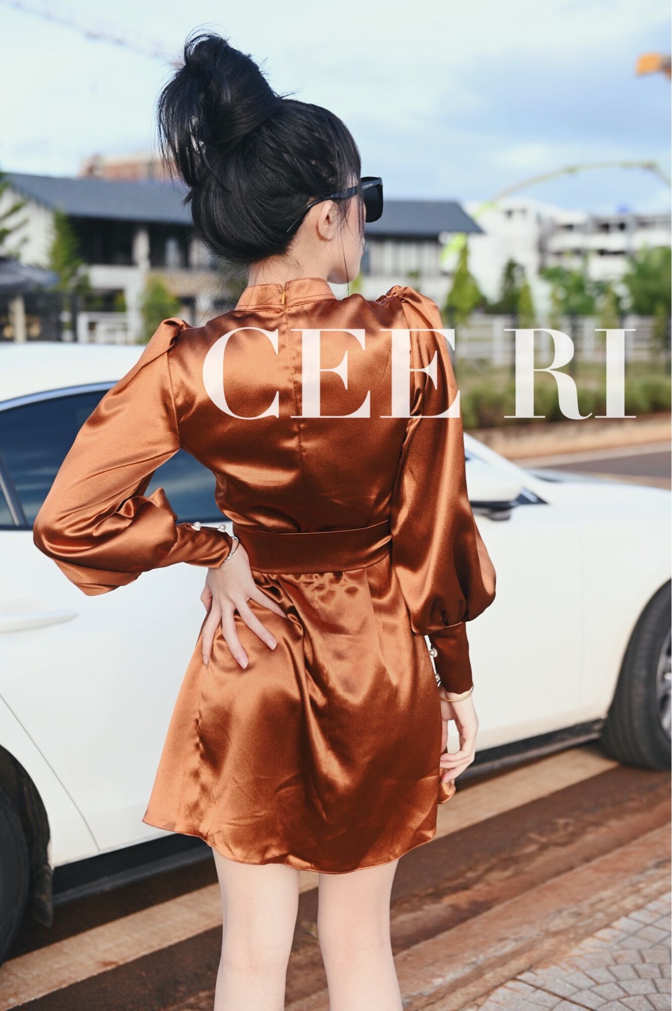Váy sơ mi lụa form ngắn ( Ảnh chụp thật - chính chủ CEE RI )