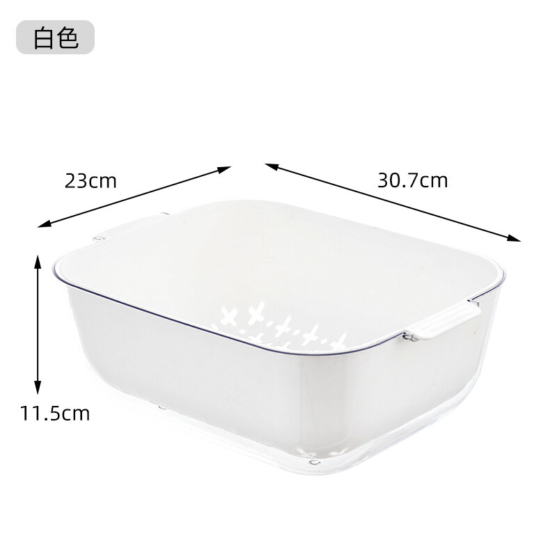Chậu rửa rau hai tầng trong suốt rổ thoát nước rổ rửa rau củ quả giỏ rửa rau cỡ lớn đĩa hoa quả nhựa rau quả nhà bếp gia dụng