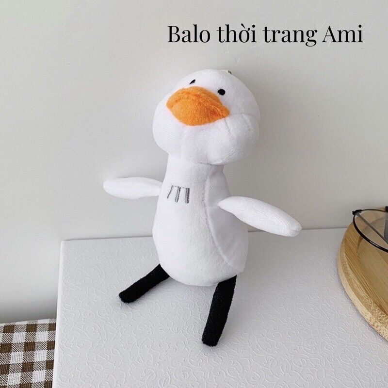 Móc khoá vịt bông trắng đáng yêu