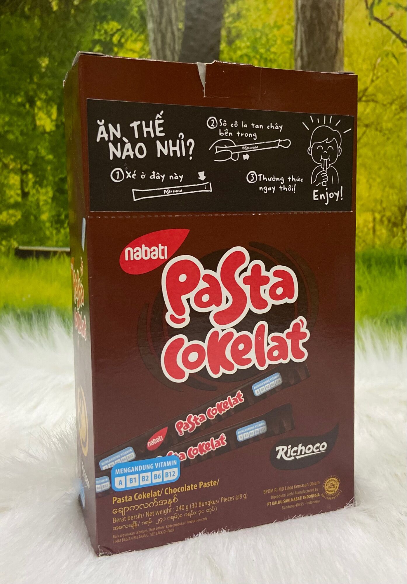 Thanh Socola Pasta Cọkelat Nabati 240g/30 thanh *8g