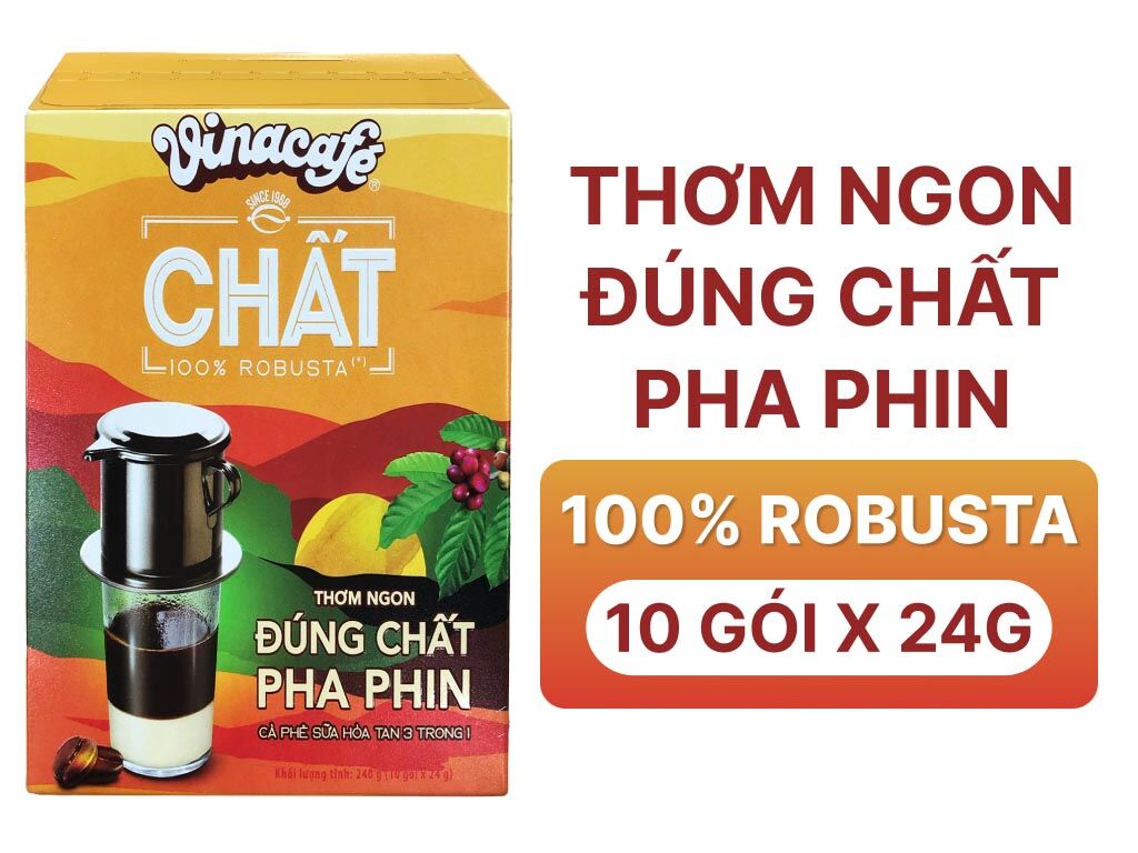 Cà phê chất vinacafe hộp 10 gói x 24g