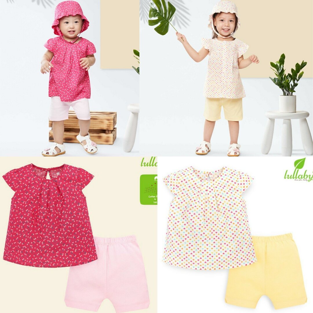 Bộ cộc tay bé gái cài giữa, cánh tiên lullaby