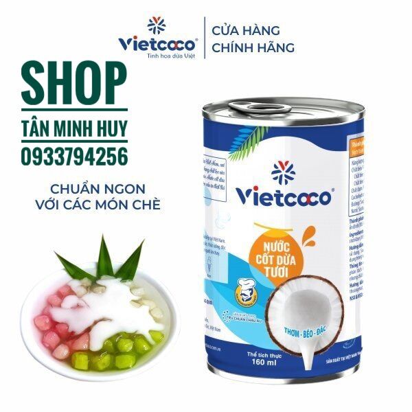 Combo 4Lon Nước Cốt Dừa Tươi VietCoco 400ml