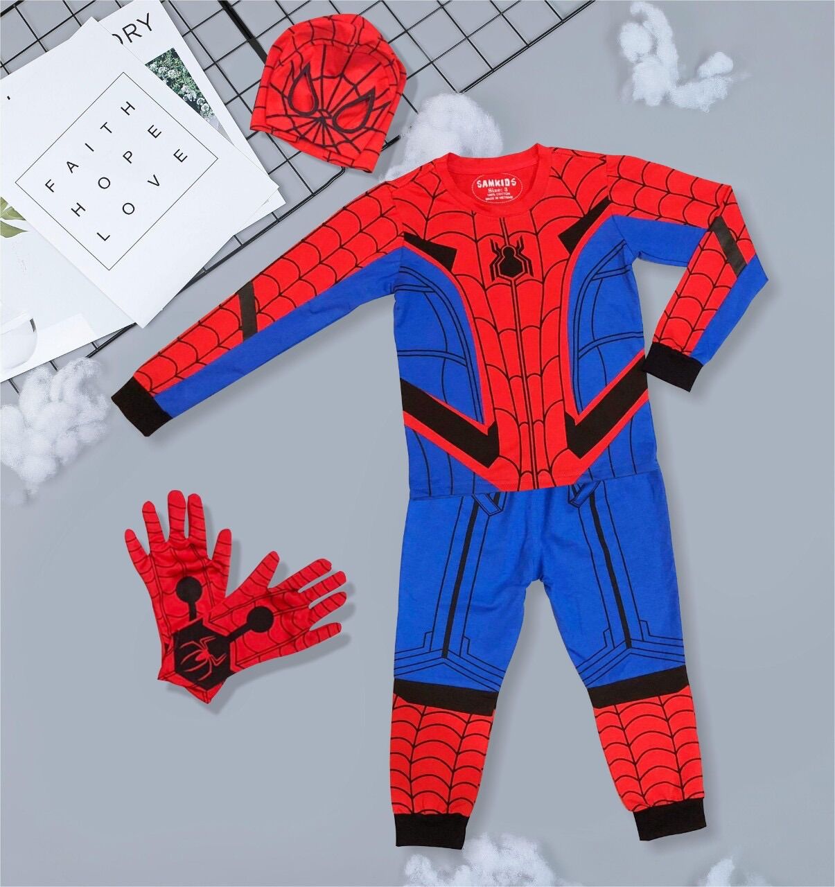 Quần áo siêu nhân nhện -Đồ siêu nhân spiderman Samkids