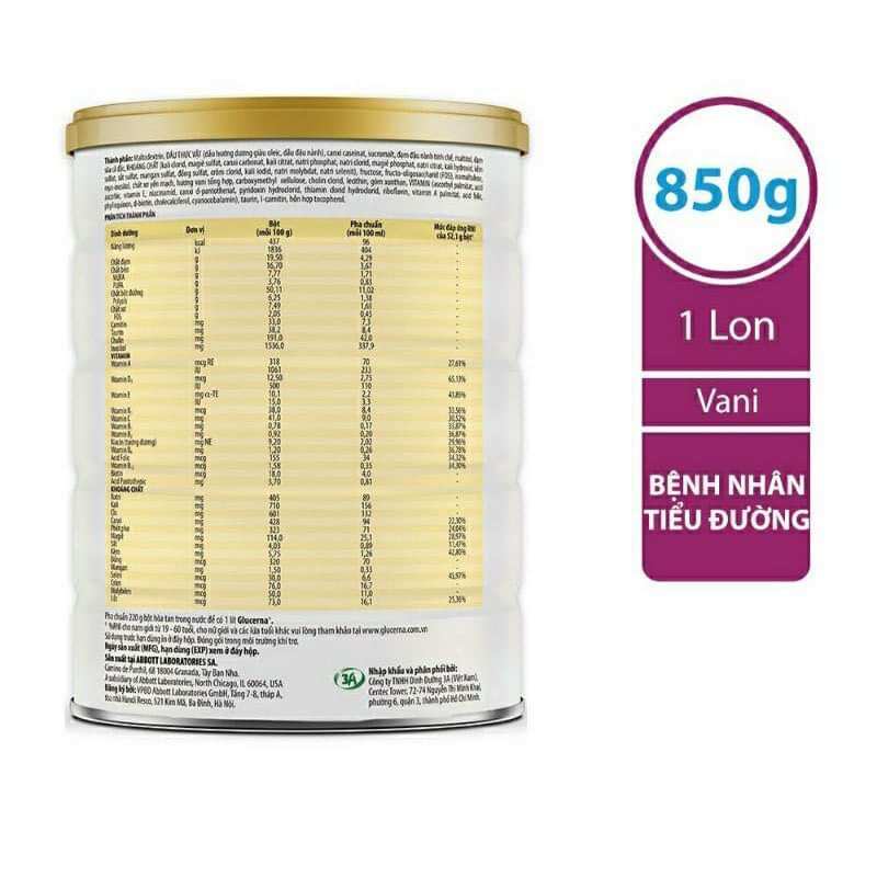 Sữa Glucerna 850g Date Mới