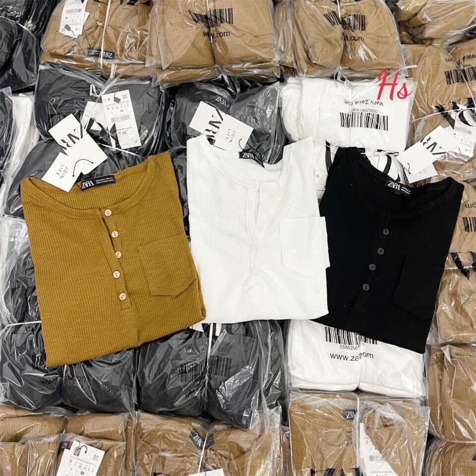 [[NB290]] ÁO KIỂU THUN GÂN PHỐI NÚT BOONG STORE