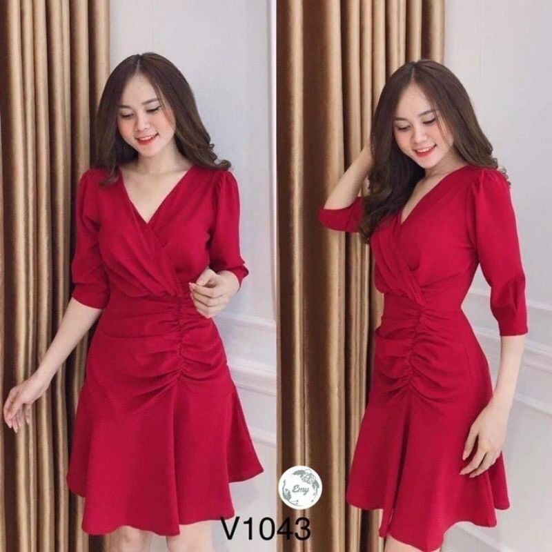 [Ảnh thật] 55-90kg Bigsize ĐẦM NHẤN EO BASIC
