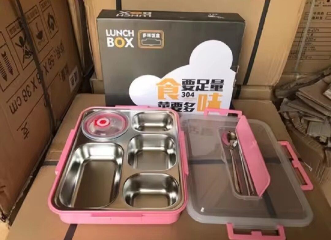 Hộp cơm văn phòng khay inox 5 ngăn