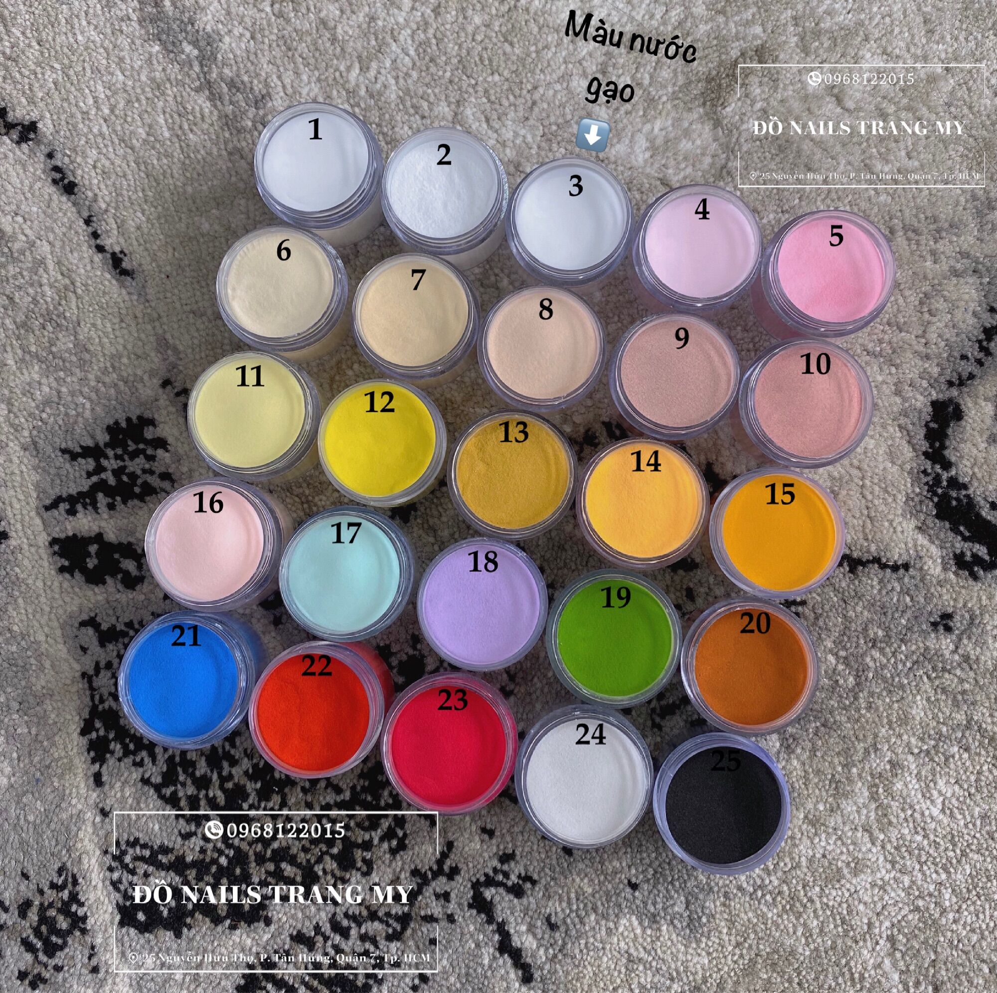 Bột Mỹ 4in1 làm hoa, đắp móng, nhúng, ombre hủ 10g