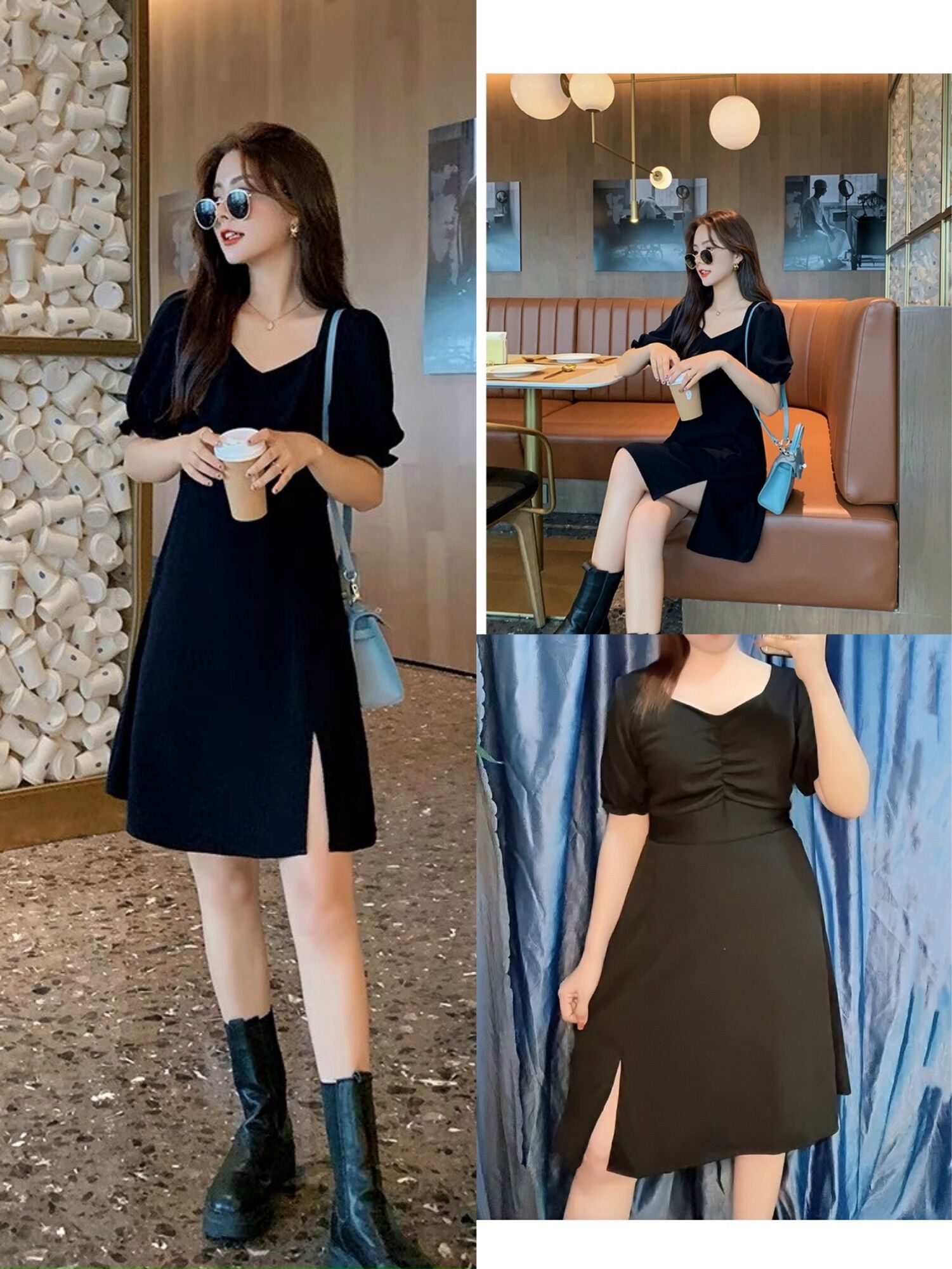 Đầm dáng A xẻ Bigsize dành cho khách ngoại cỡ từ 60-90 ký