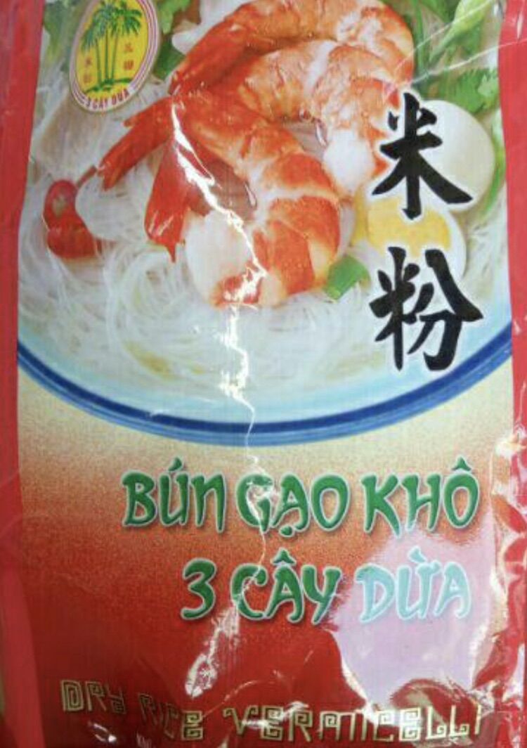 Bún gạo hiệu 3 cây dừa gói 500g