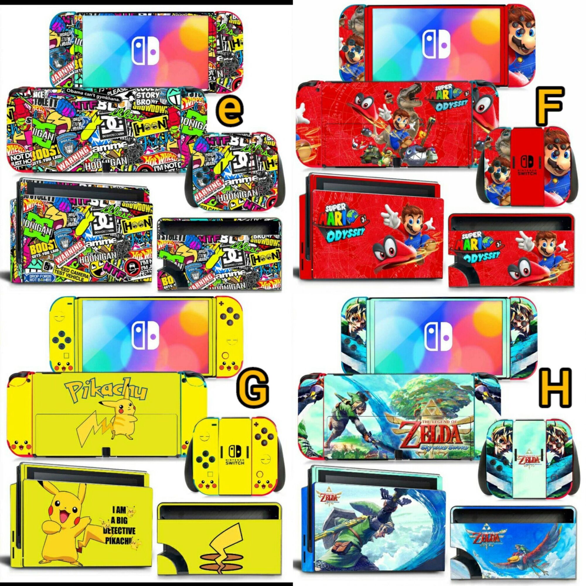 dán Skin máy nintendo Switch Oled và dock xuất hình nintendo switch oled