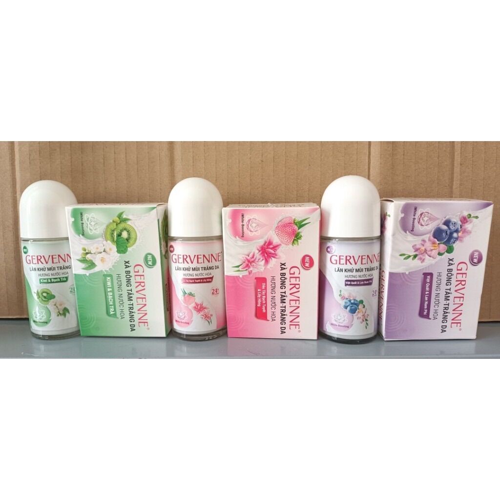 Gervenne - Lăn khử mùi trắng da 50ml + Tặng xà bông tắm 90g
