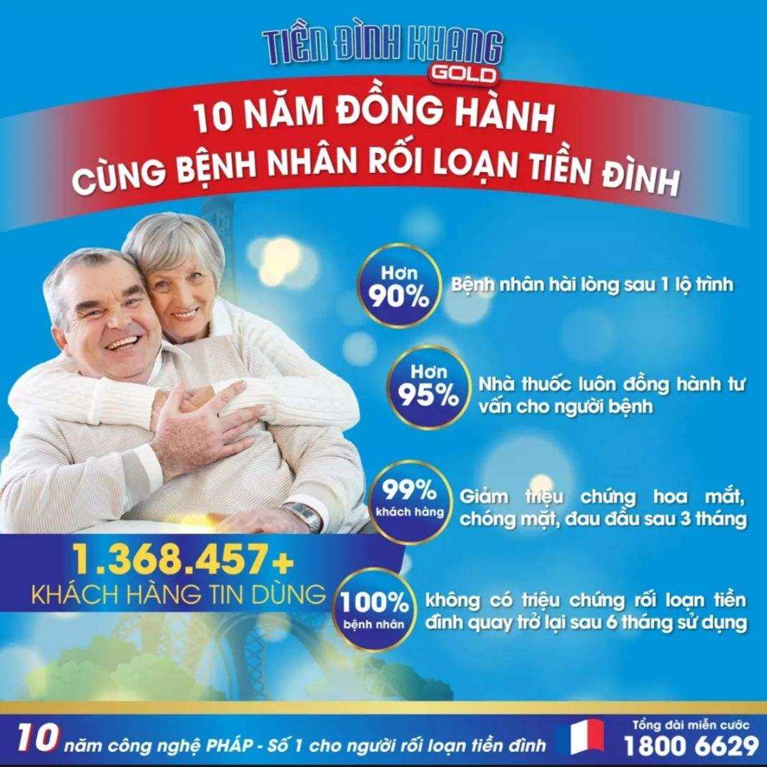 Tiền đình khang GOLD (60v) - Hỗ trợ rối loạn tiền đình: hoa mắt, chóng mặt, mất thăng bằng khi thay đổi tư thế