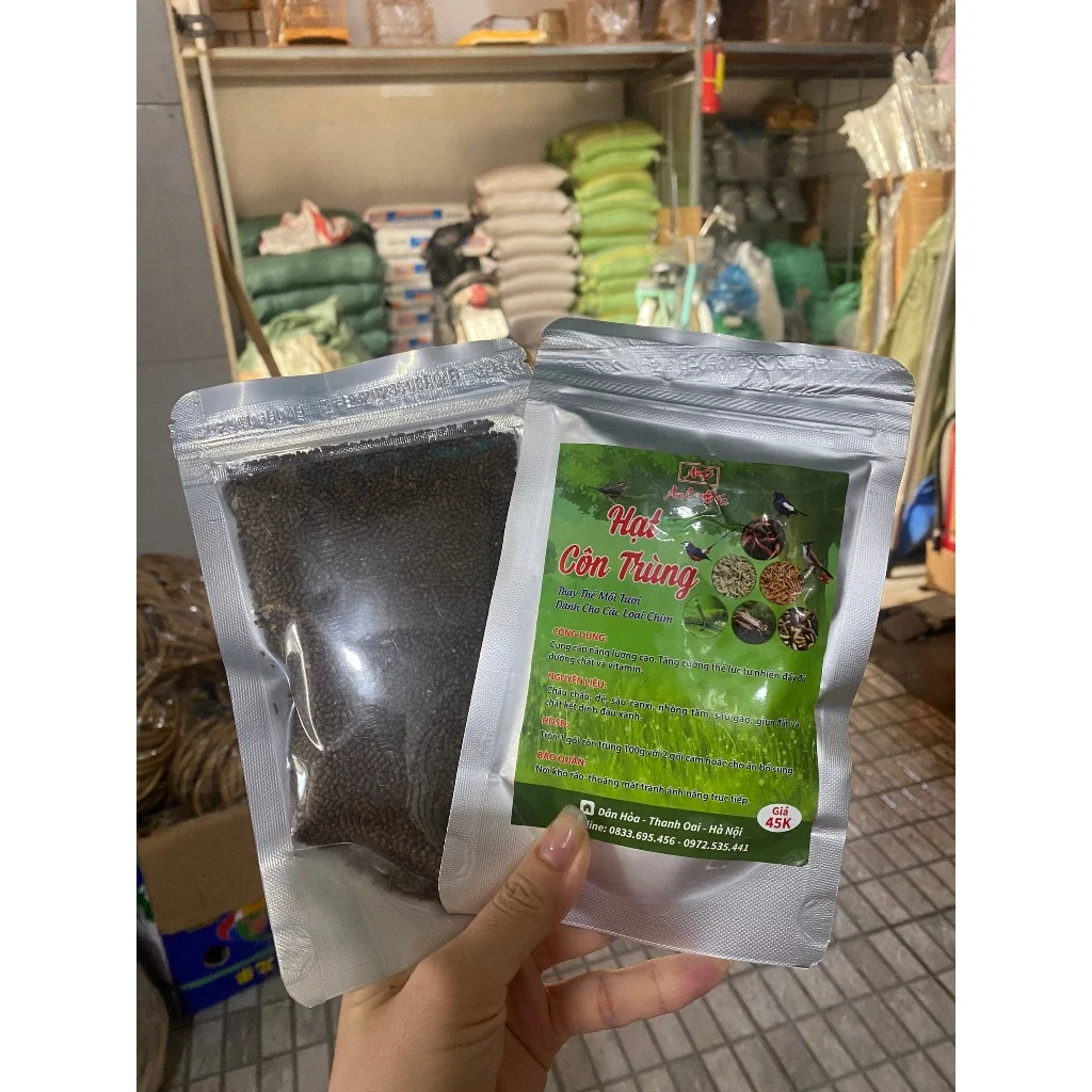 Hạt côn trùng ,hạt cào cào nguyên chất Anh Đức 100g chính hãng phụ kiện lồng chim
