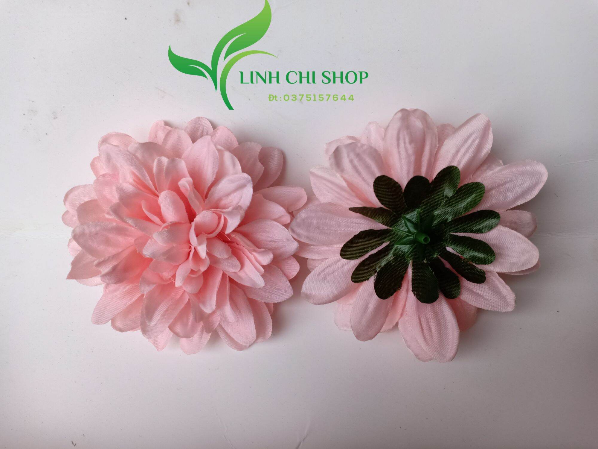Đầu bông hoa thược dược 10cm _hoa giả, hoa lụa trang trí(kèm video thật)