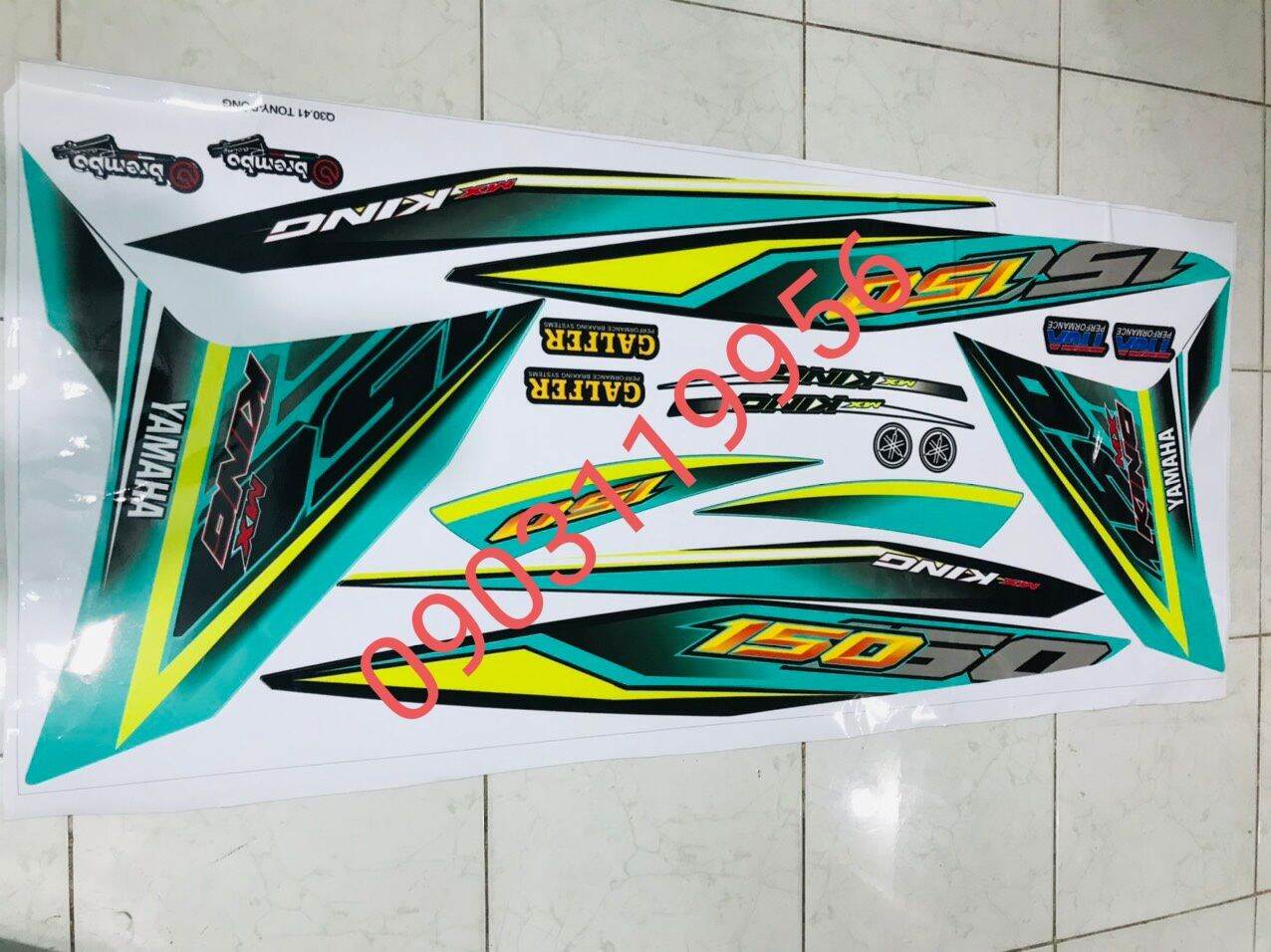 Tem rời exciter 150 xanh đen