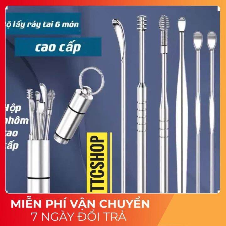 Bộ Dụng Cụ Lấy Ráy Tai 6 Món/bộ dụng cụ lấy ráy tai inox 6 món