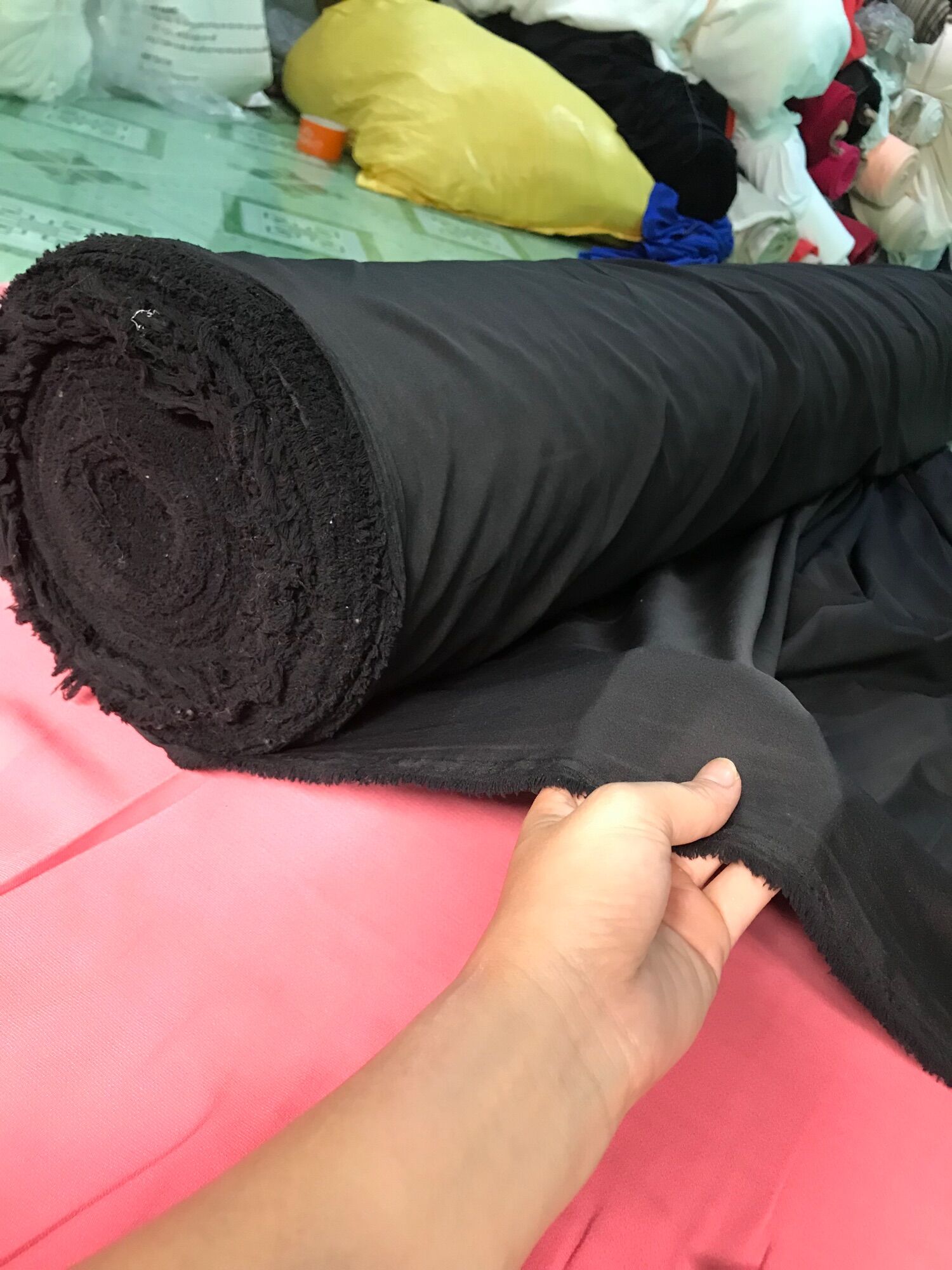 Vải Lót Habutai- màu đen xám