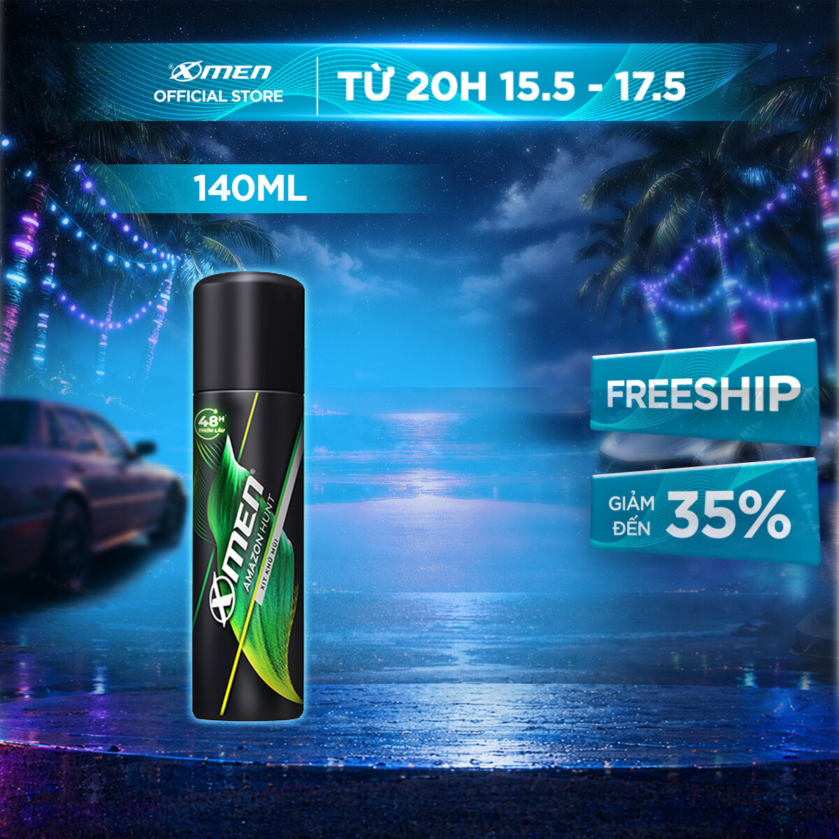 [MỚI] Xịt khử mùi Xmen Amazon Hunt 140ml - Công nghệ mùi hương mới