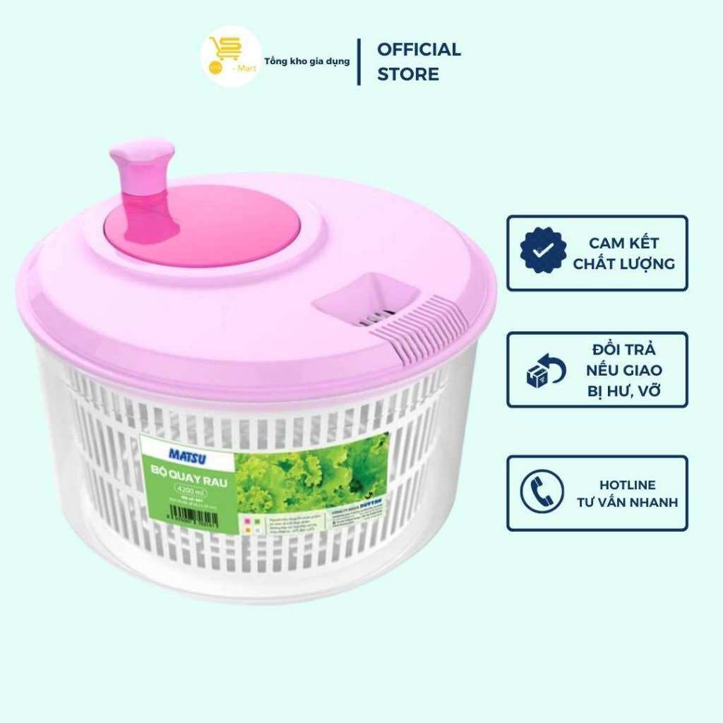Bộ Quay Rau Matsu Duy Tân Nhỏ-Lớn, Rổ Quay Rau Củ Quả Tiện Lợi, Cao Cấp MTA-MART2