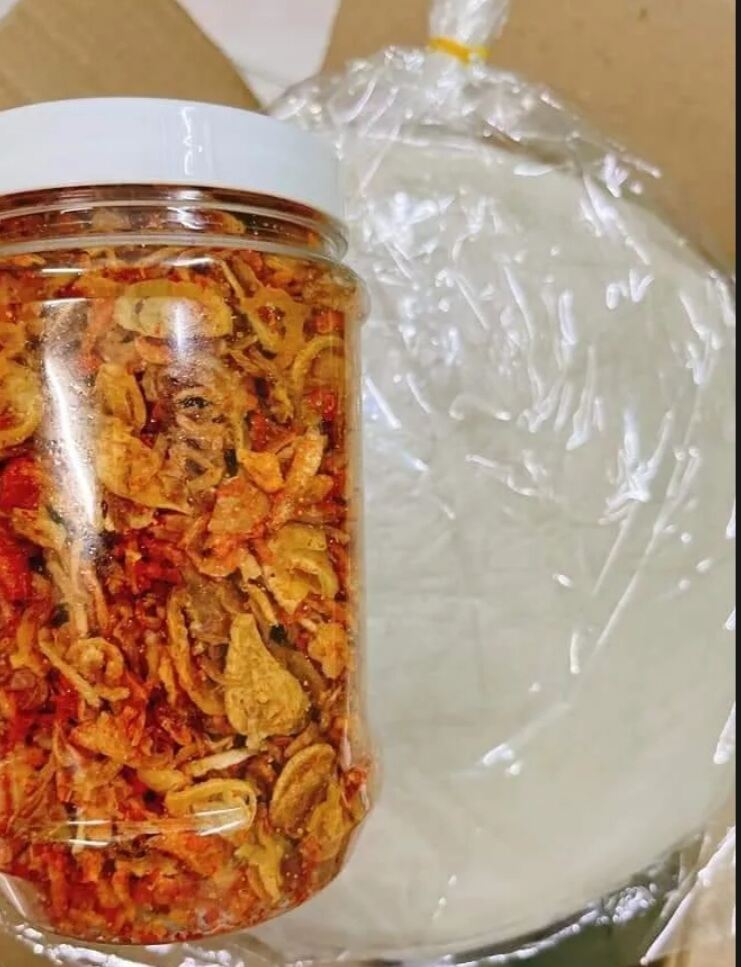 Combo 500g bánh tráng phơi sương, 200g muối hành phi, tặng 100g bơ