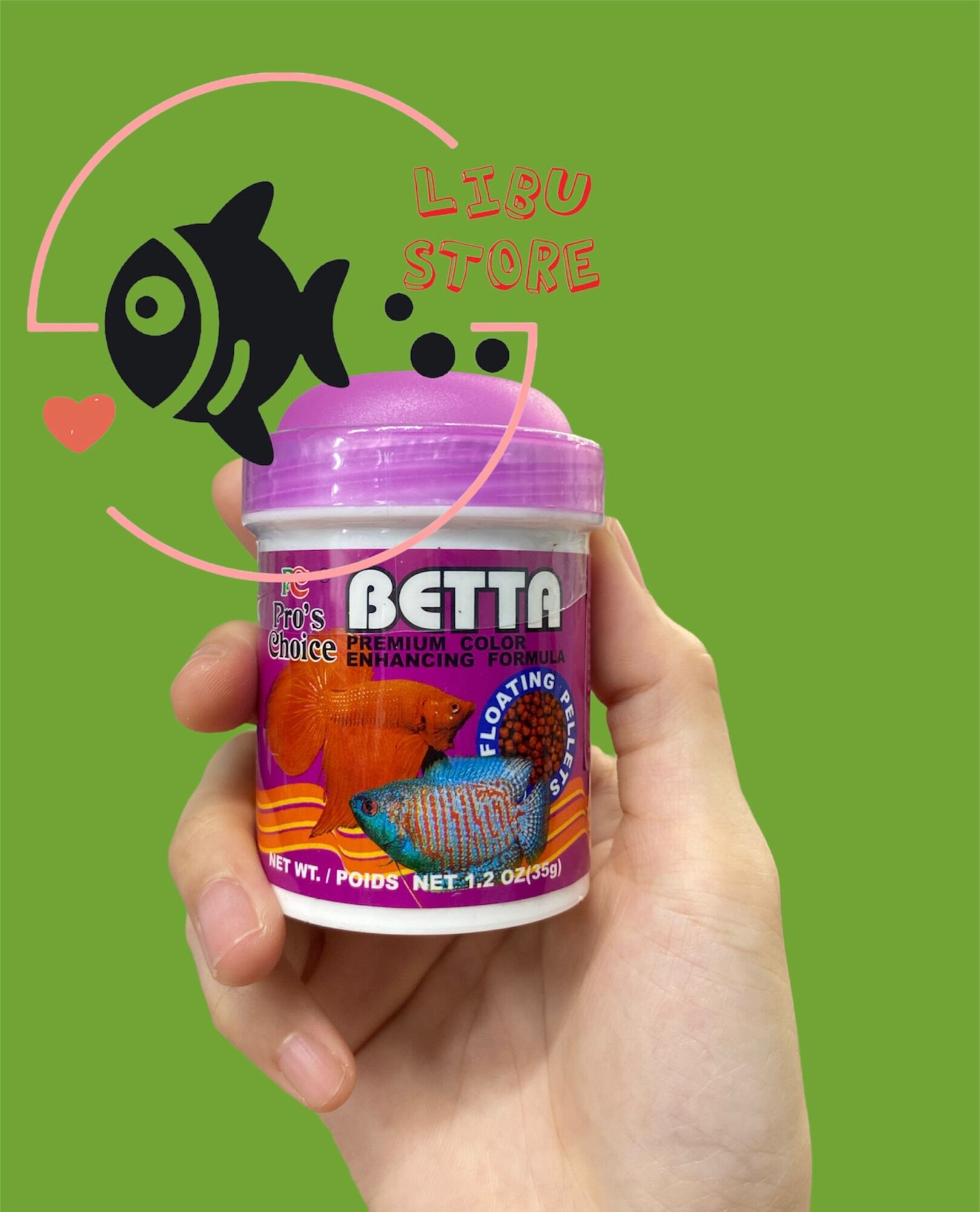 Thức ăn cho cá betta pro's choice dạng hạt - hủ 35gram