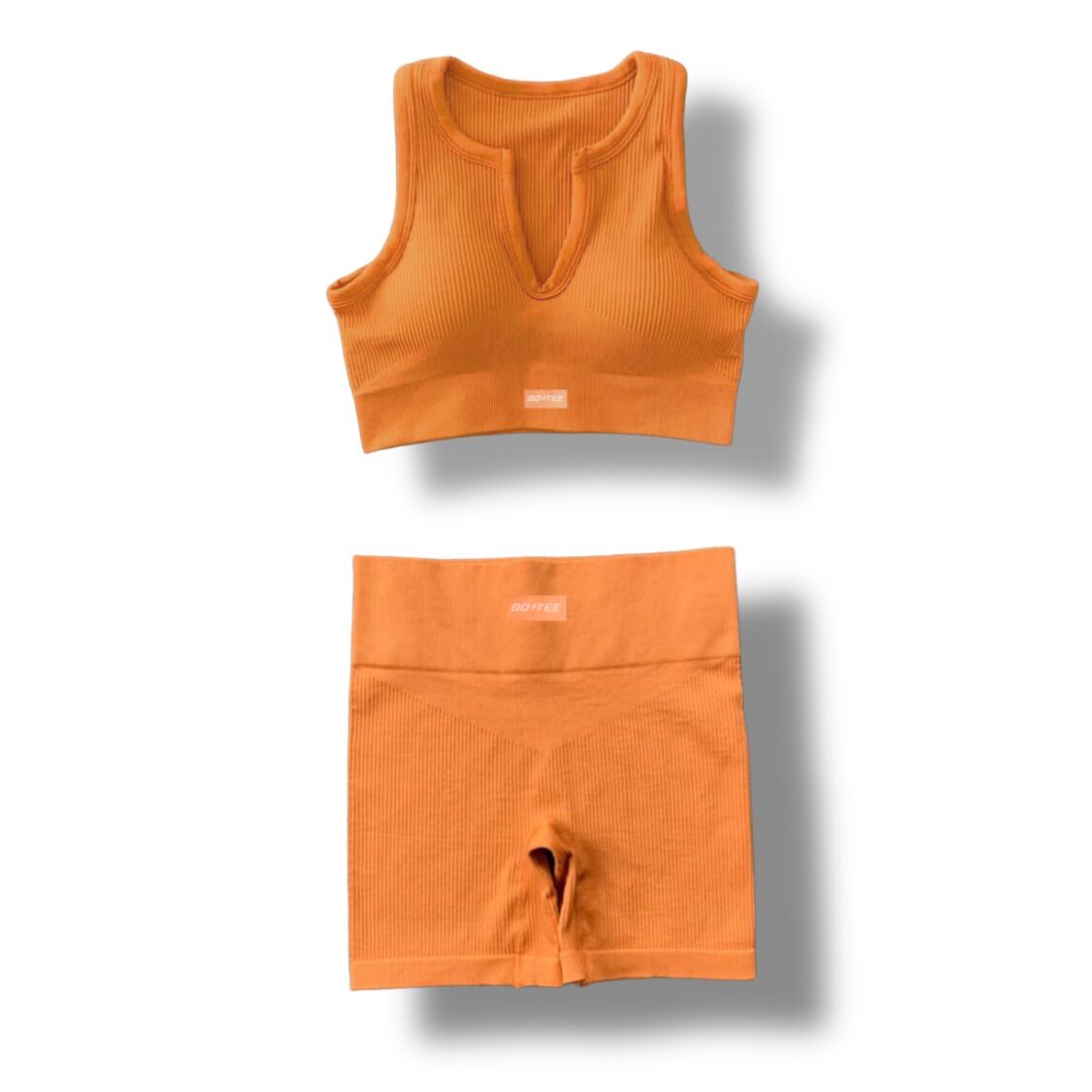 Bộ đồ tập Botee Ribbed cổ U chất thun gân cao cấp(cổ U và quần ngắn)