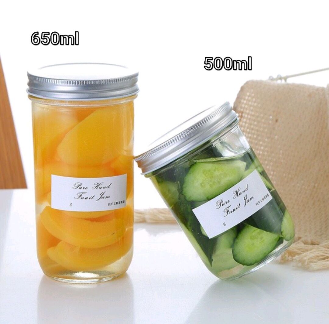 Combo 10 hủ thủy tinh tròn cao cấp 500ml nắp Bạc