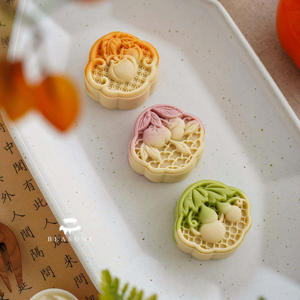 Khuôn Bánh Trung Thu Tết Trung Thu Như Ý Sự Việc Quả Hồng Như Ý Hoa Văn Tiền Đồng Cổ Phục Hồi 50G 75G Khuôn Bánh Trung Thu Kiểu Quảng Đông