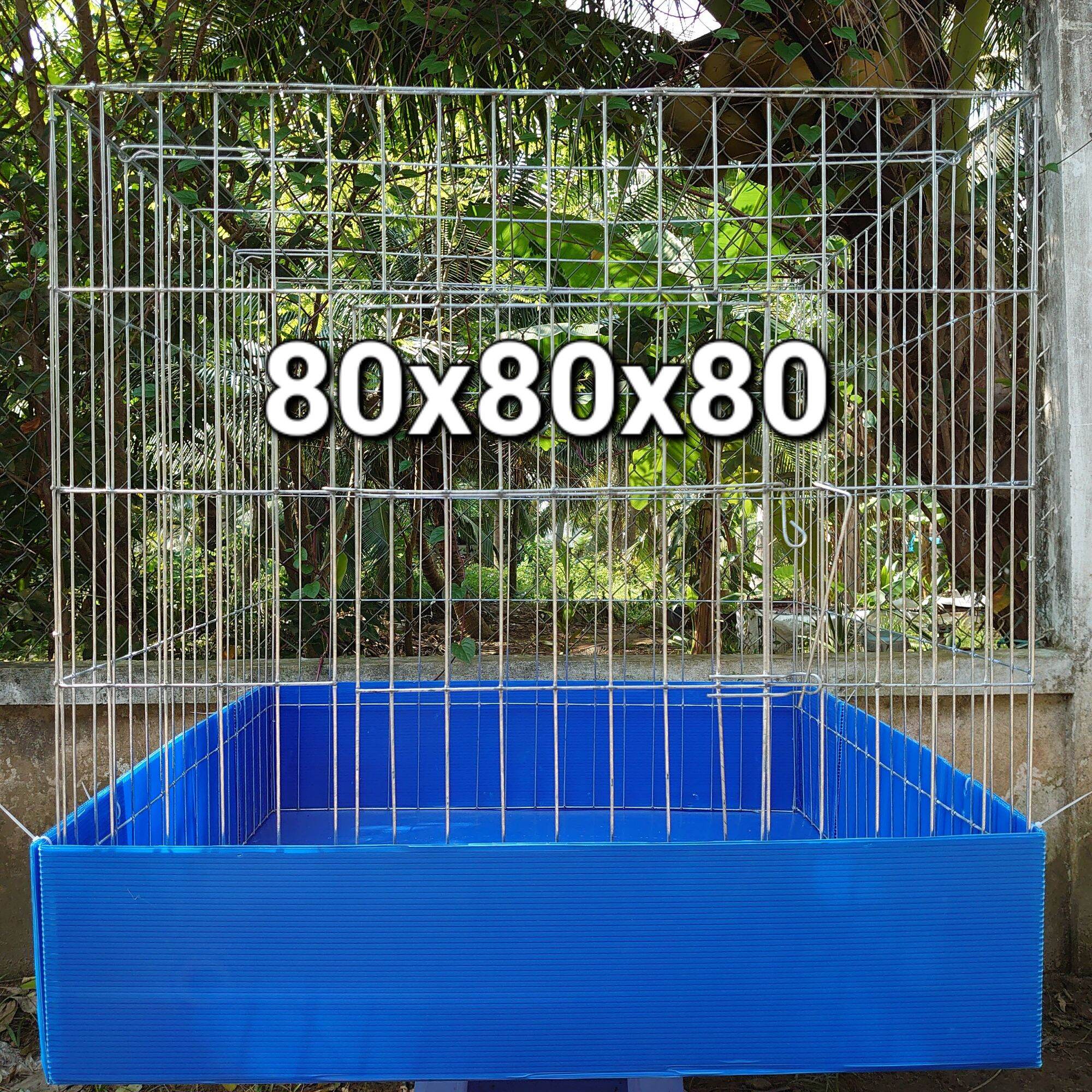 Lồng nuôi gà kèm khay 80 vuông cao 80 kẽm to