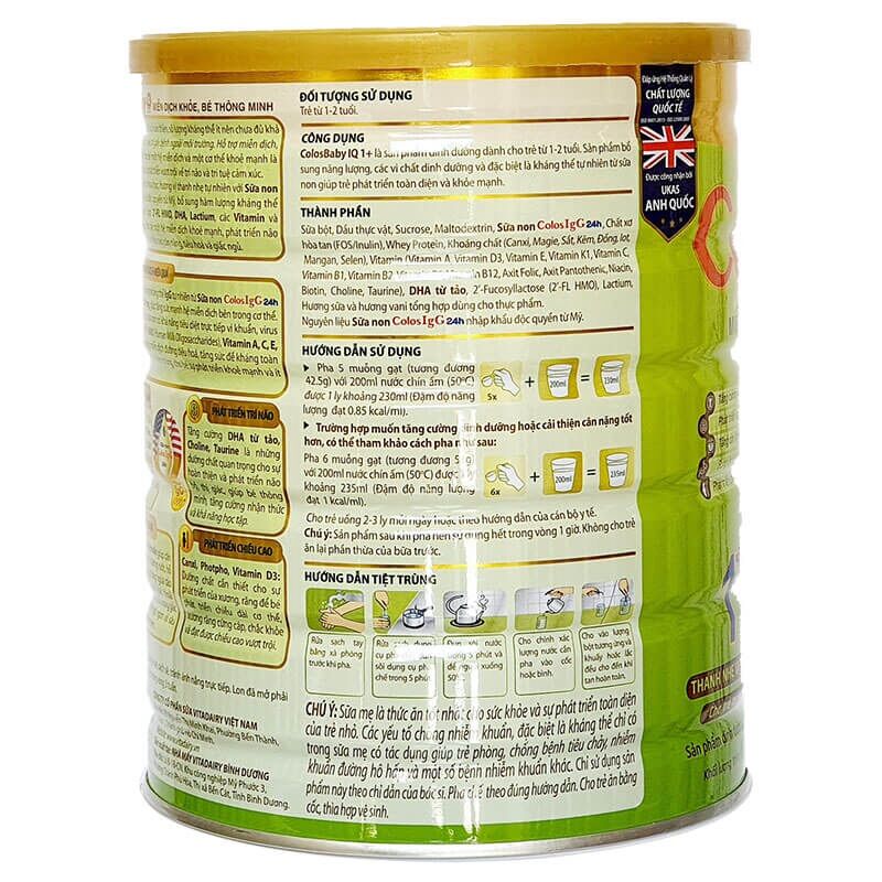 Sữa COLOSBABY IQ Gold 1+ 800gr ( cho trẻ 1-2 tuổi)
