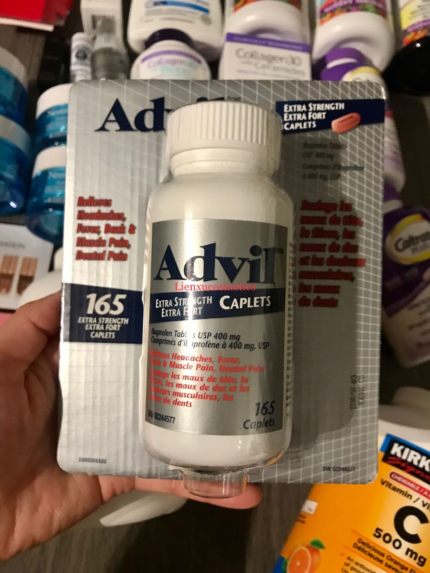 Hộp ádvil 400mg, 165 viên dạng cứng; hsd t5/2023