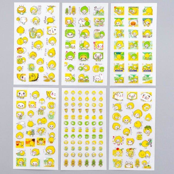 1 set stickers hình bé chanh vàng tươi
