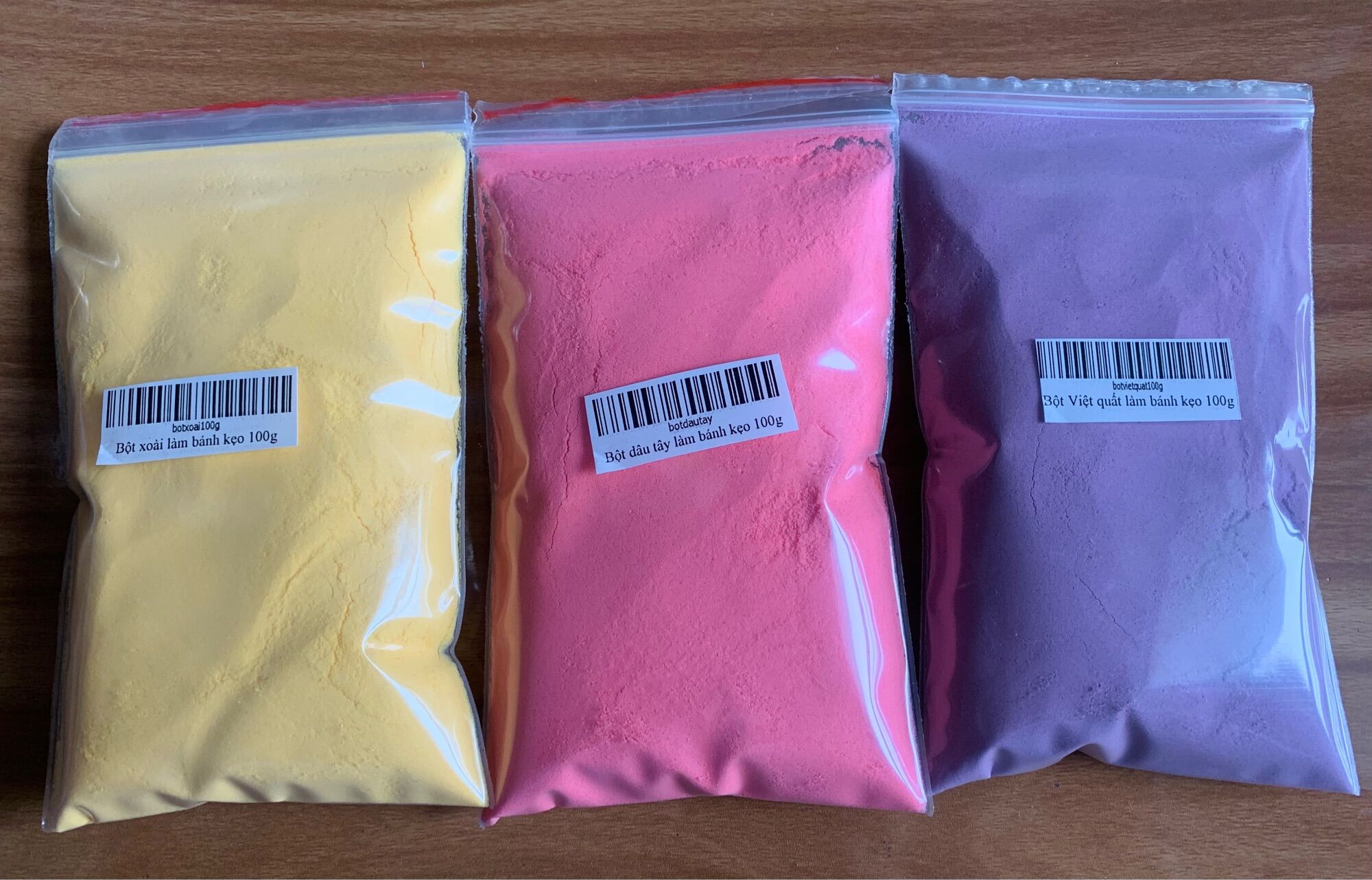 Bột trái cây dâu tây, xoài, việt quất tạo màu và hương 20g/100g